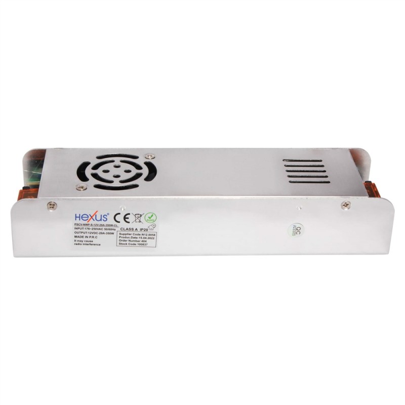 Güç Kaynağı İç Mekan IP33 Dar Kasa Sabit Voltaj 12 V 29 A 350 W