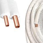 (VRV) Beyaz İzolasyonlu 9 Mm Çiftli Bakır Boru 1/2 - 3/4 50 Mt