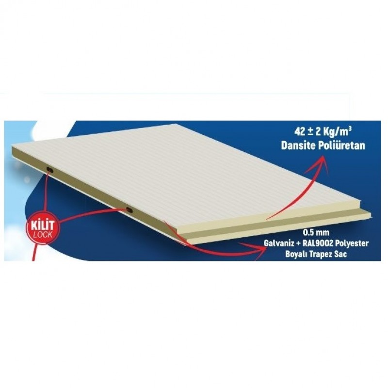 80 mm Soğuk Hava Depo Kilitli Sandviç Paneli